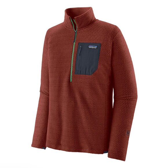 NWT Patagonia Men's XL R1 Air Zip Neck Fleece Pullover Mangrove Red Lightweight - Picture 10 of 13